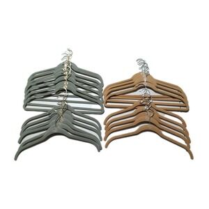 22 M Joy Mangano Hangers Gray And Tan Velvet Non-slip Huggable Hangers